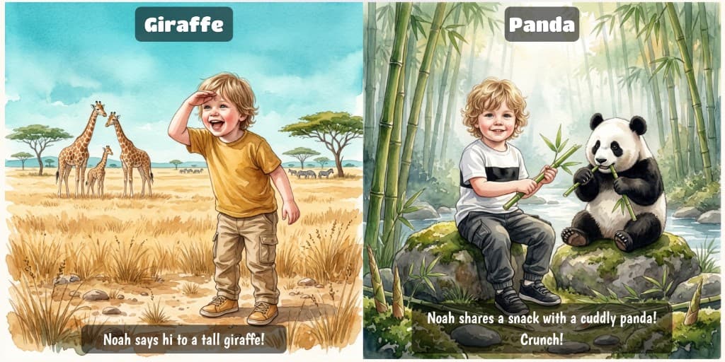 Personalized book preview — two-page spread